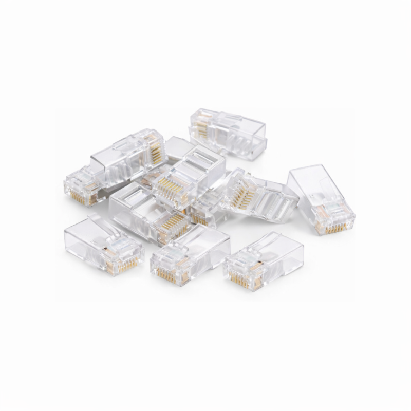 DANICOM UTP CAT5e RJ45 Push-through liitin - Läpivienti joustavaa ja jäykkää sydäntä varten - 10 kpl