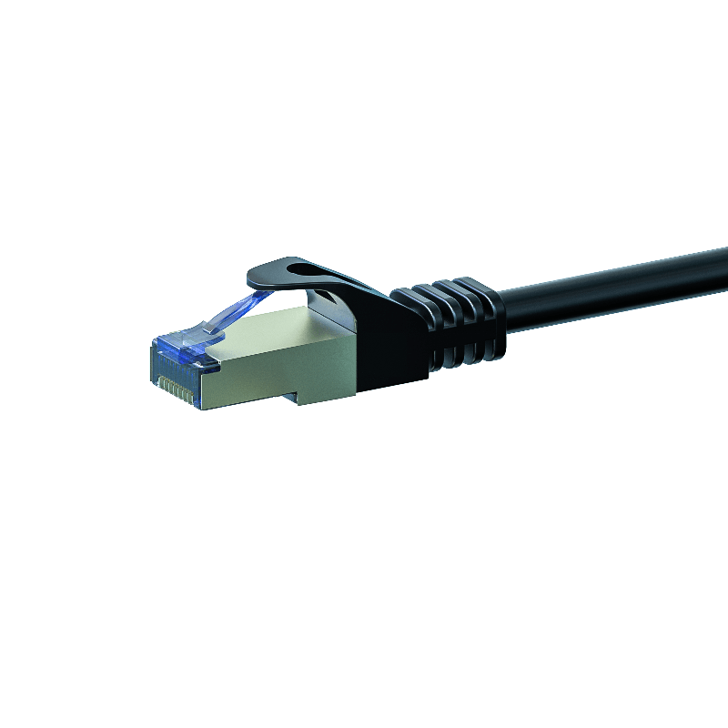 CAT6a S/FTP (PIMF) patch-kaapeli 0,50m musta