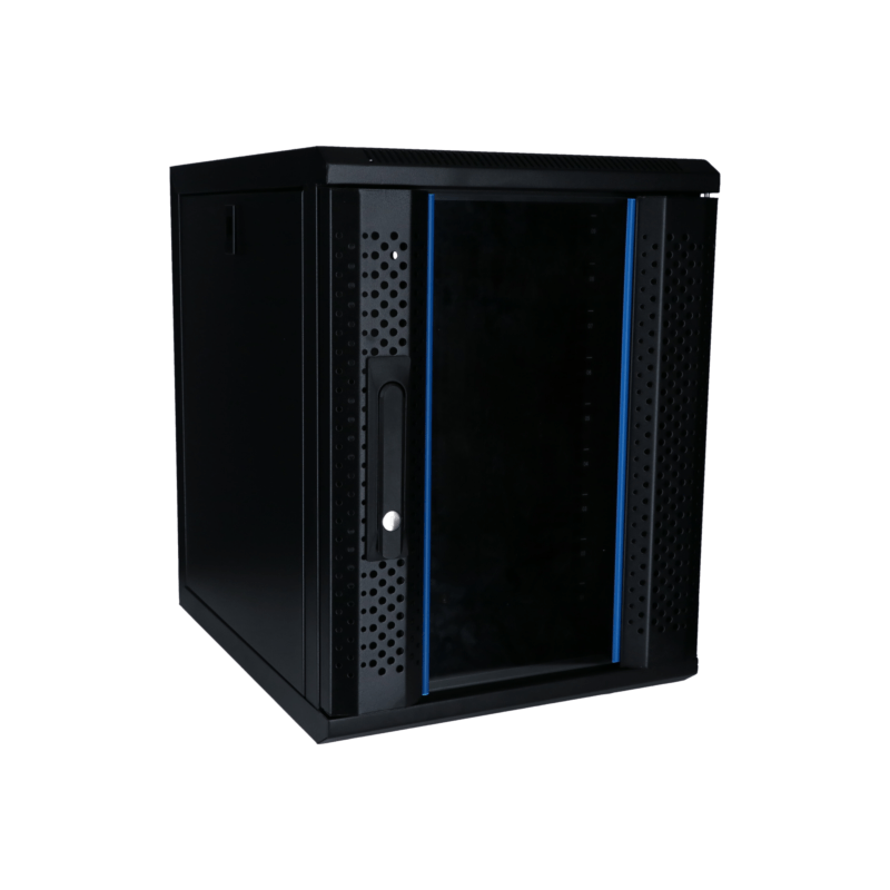10 tuuman 9U palvelinkaappi lasiovella 370x450x486mm (LxSxK)