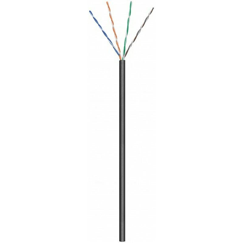 CAT6 U/UTP 50 m ulkokaapeli joustavalla mustalla CCA-rullalla
