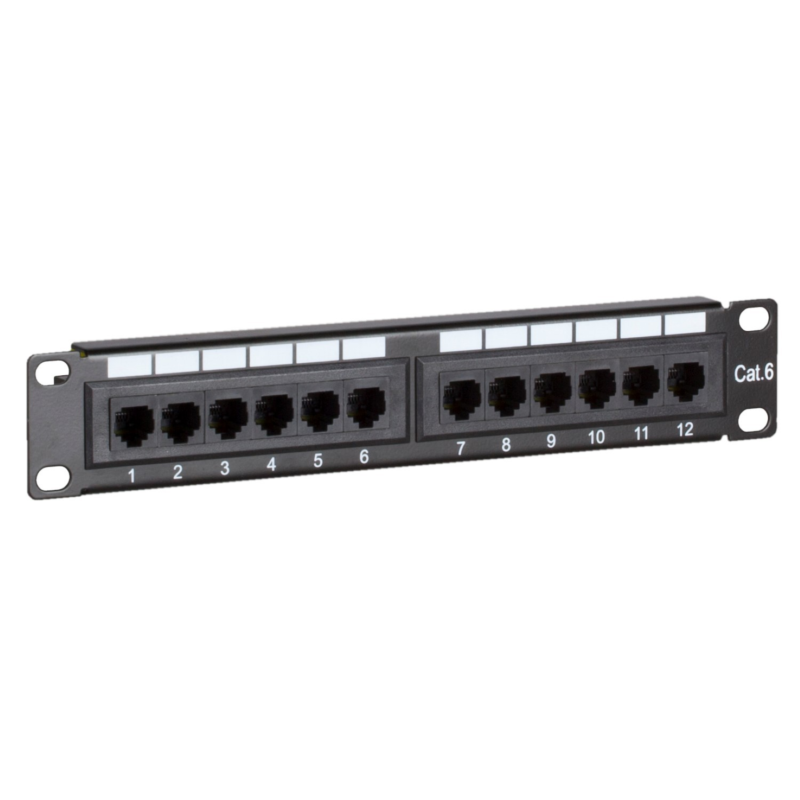 10 tuuman CAT6 UTP -päivityspaneeli - 12 porttia