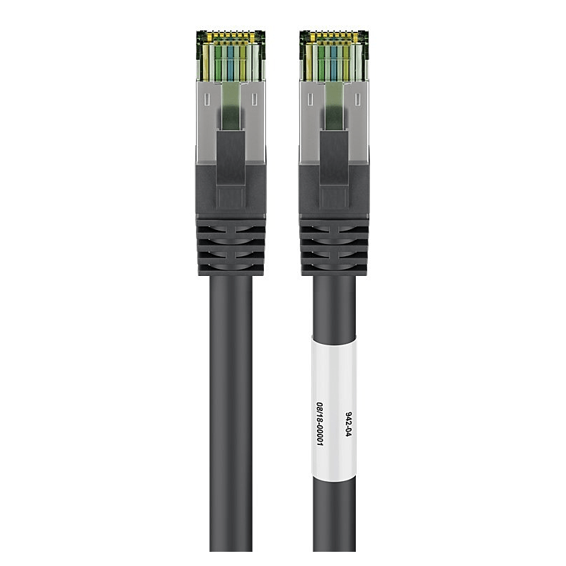 Cat8 S/FTP (PIMF) patch-kaapeli 0,25 m musta