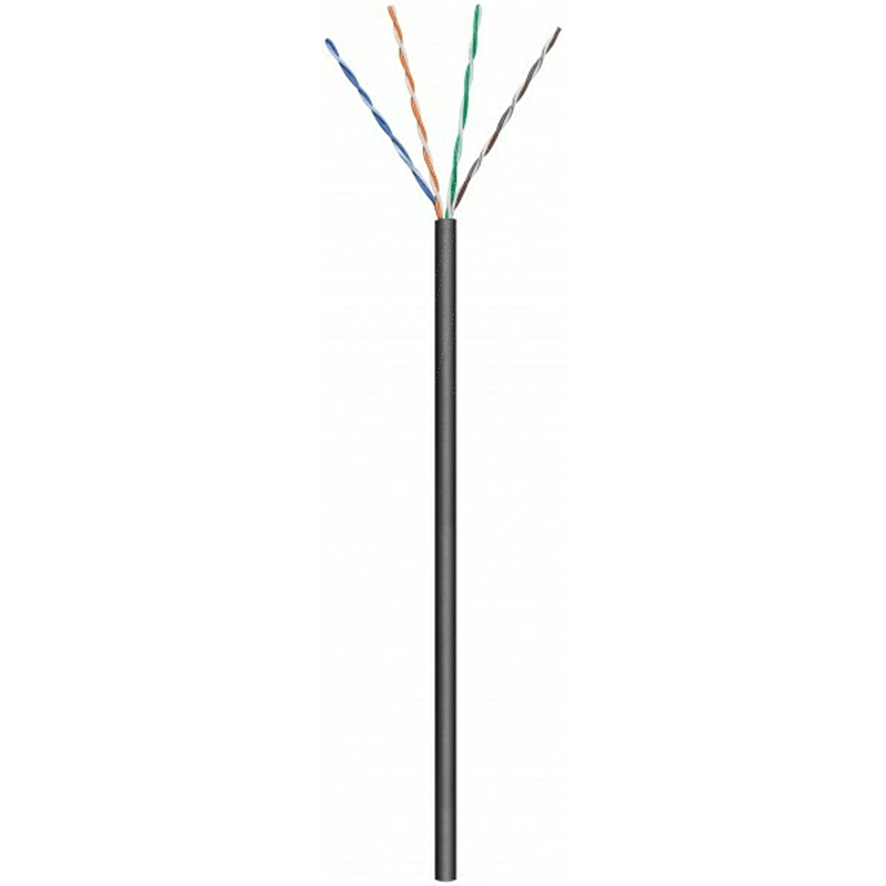 CAT6 U/UTP 305 m ulkokaapeli joustavalla mustalla CCA-rullalla