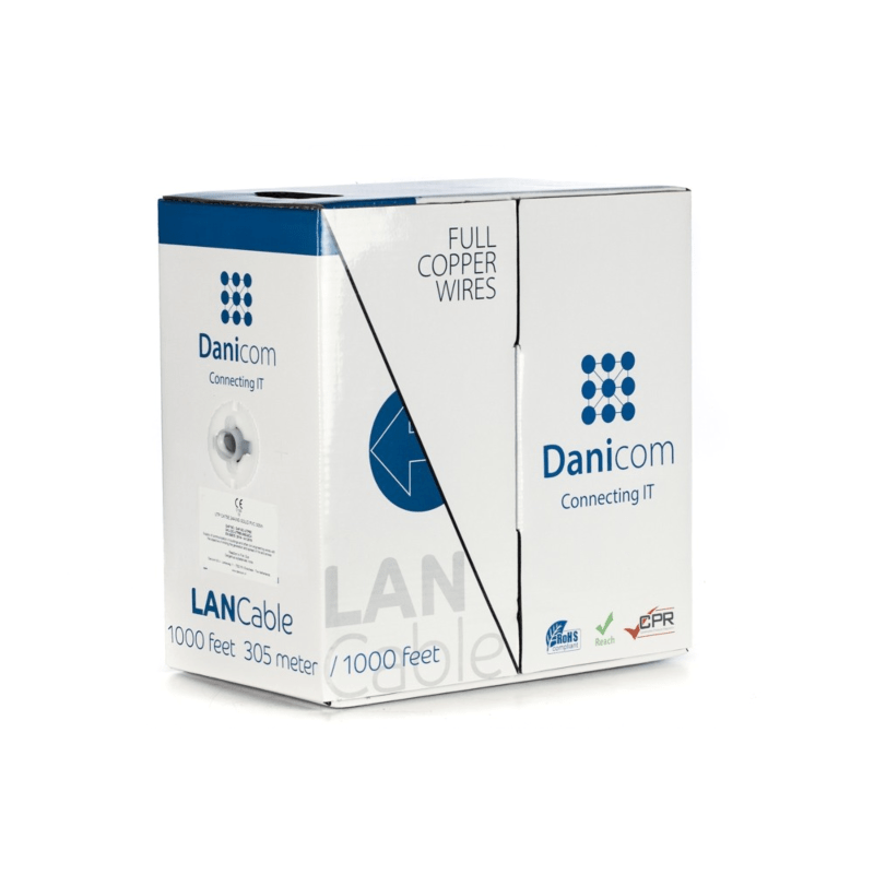 DANICOM CAT5E UTP 305m kaapeli jäykällä rullalla - LSZH (Dca)