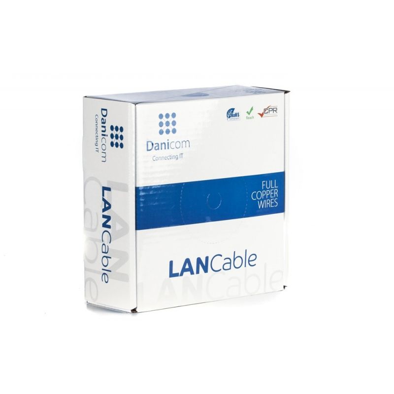 DANICOM CAT6 UTP 50 m kaapeli rullalla joustava - PVC (Fca)