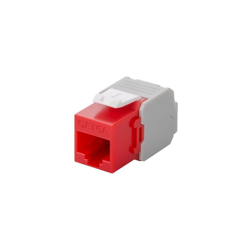 CAT6a UTP Keystone -liitin - työkaluton - punainen