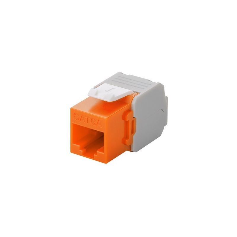 CAT6a UTP Keystone -liitin - työkaluton - oranssi