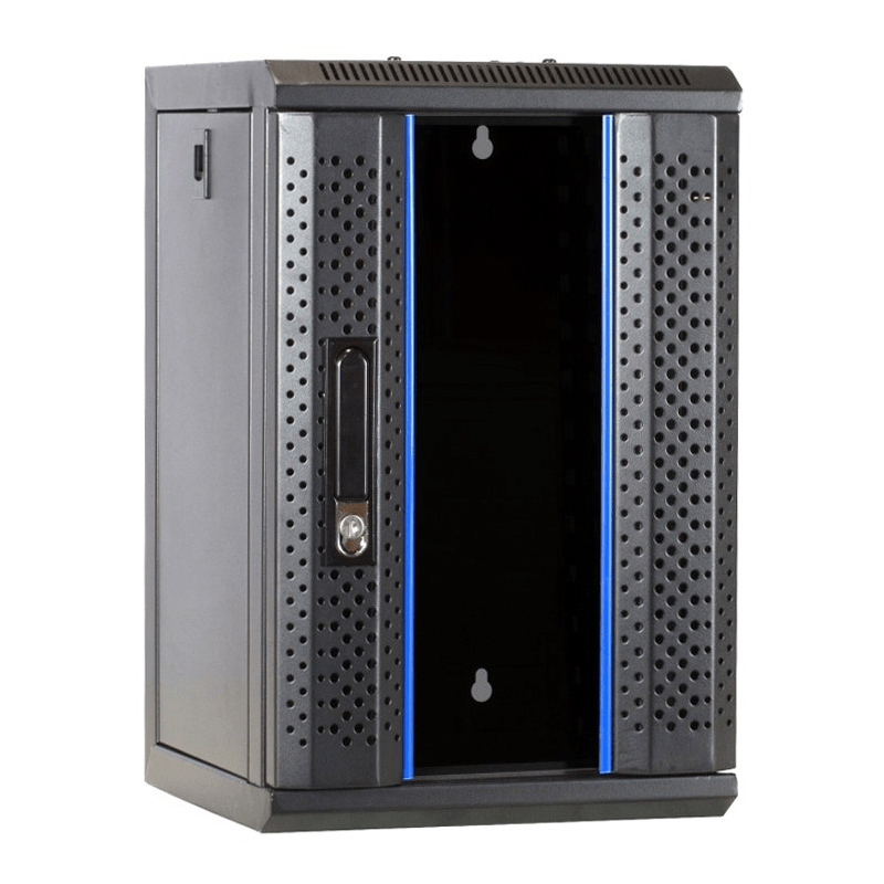 10 tuuman 9U palvelinkaappi lasiovella 312x310x486mm (LxSxK)